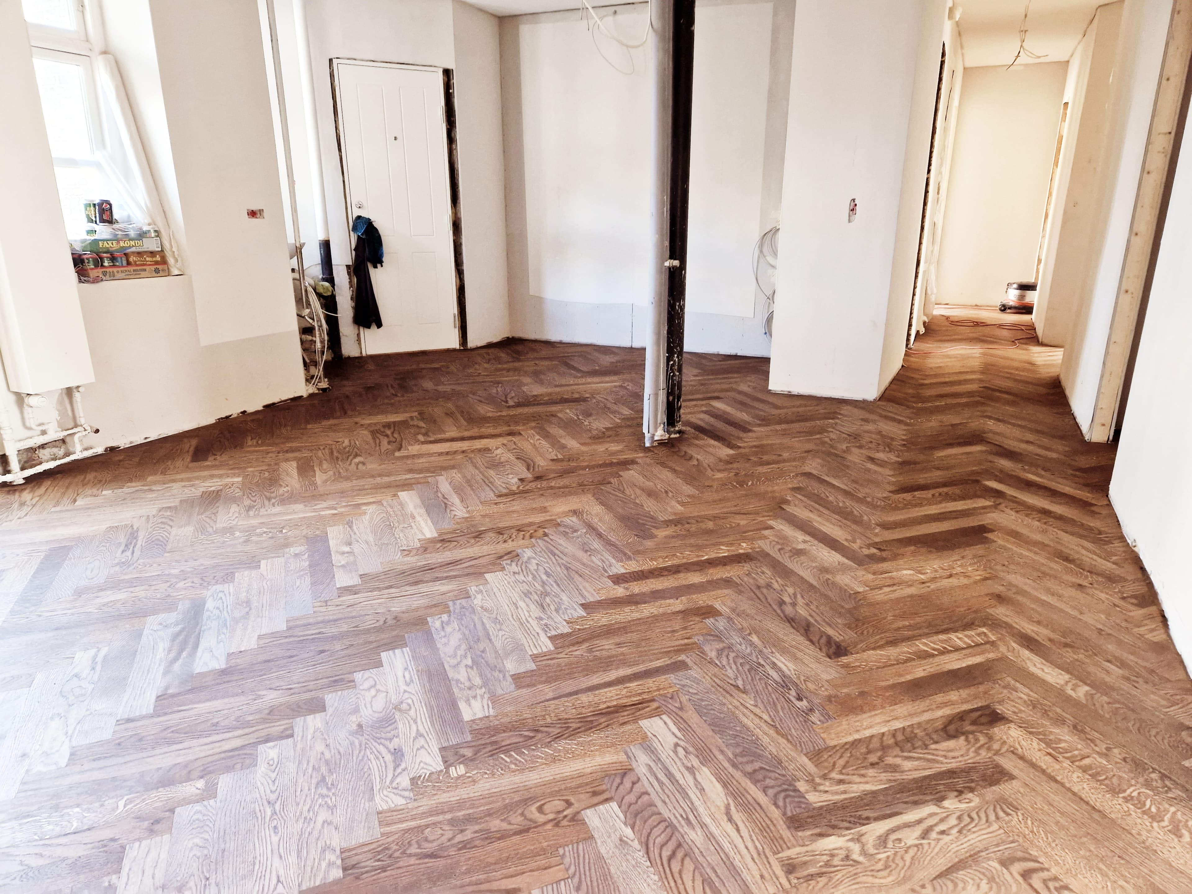 Trægulv under renovering