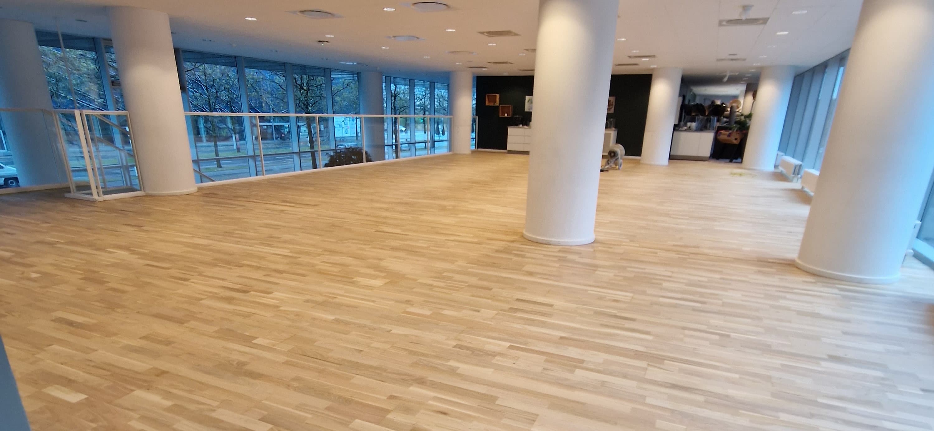 Gulvfinish i forskelligt lys