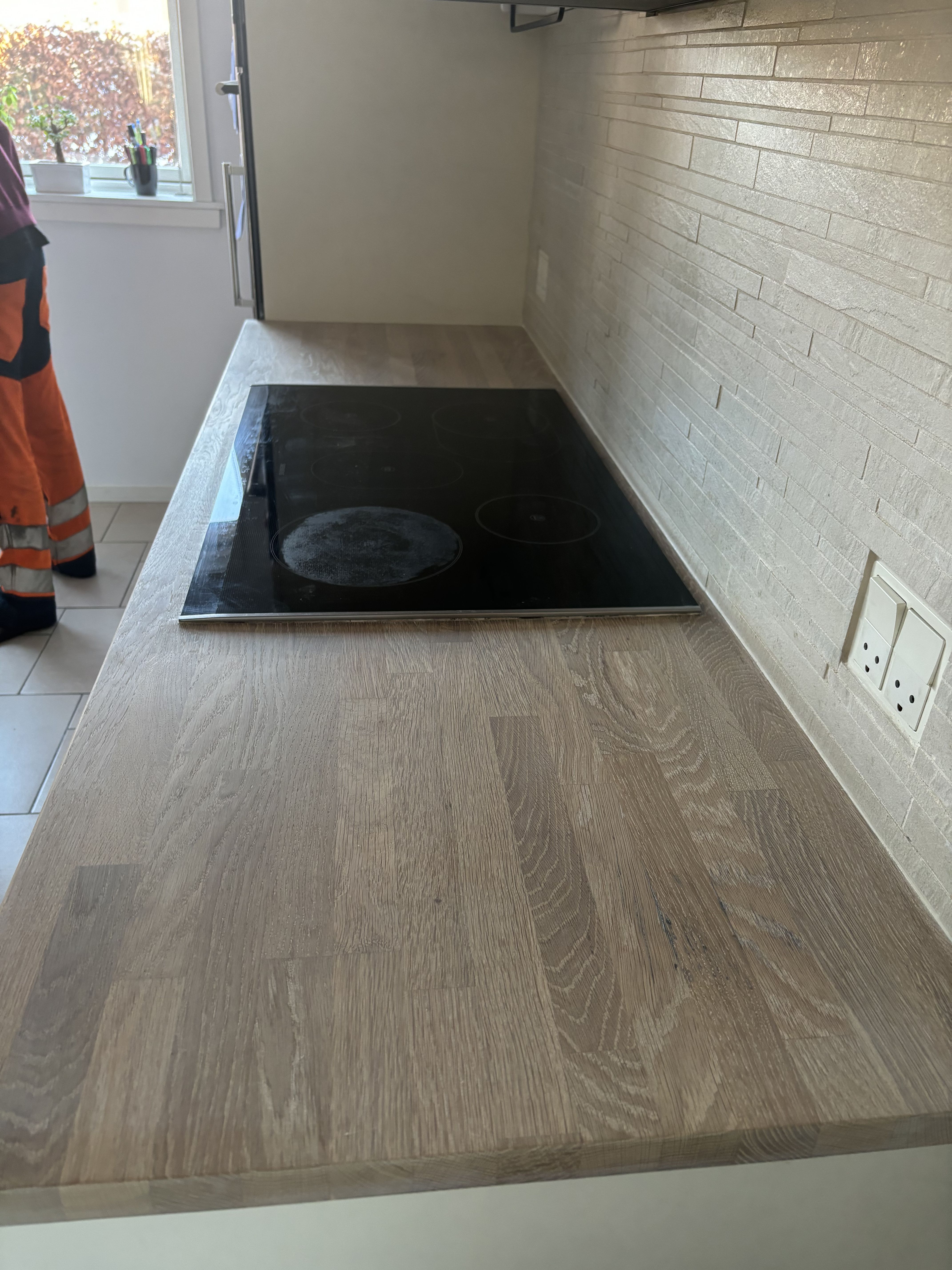 Køkken Egetræ Hvid Olie efter