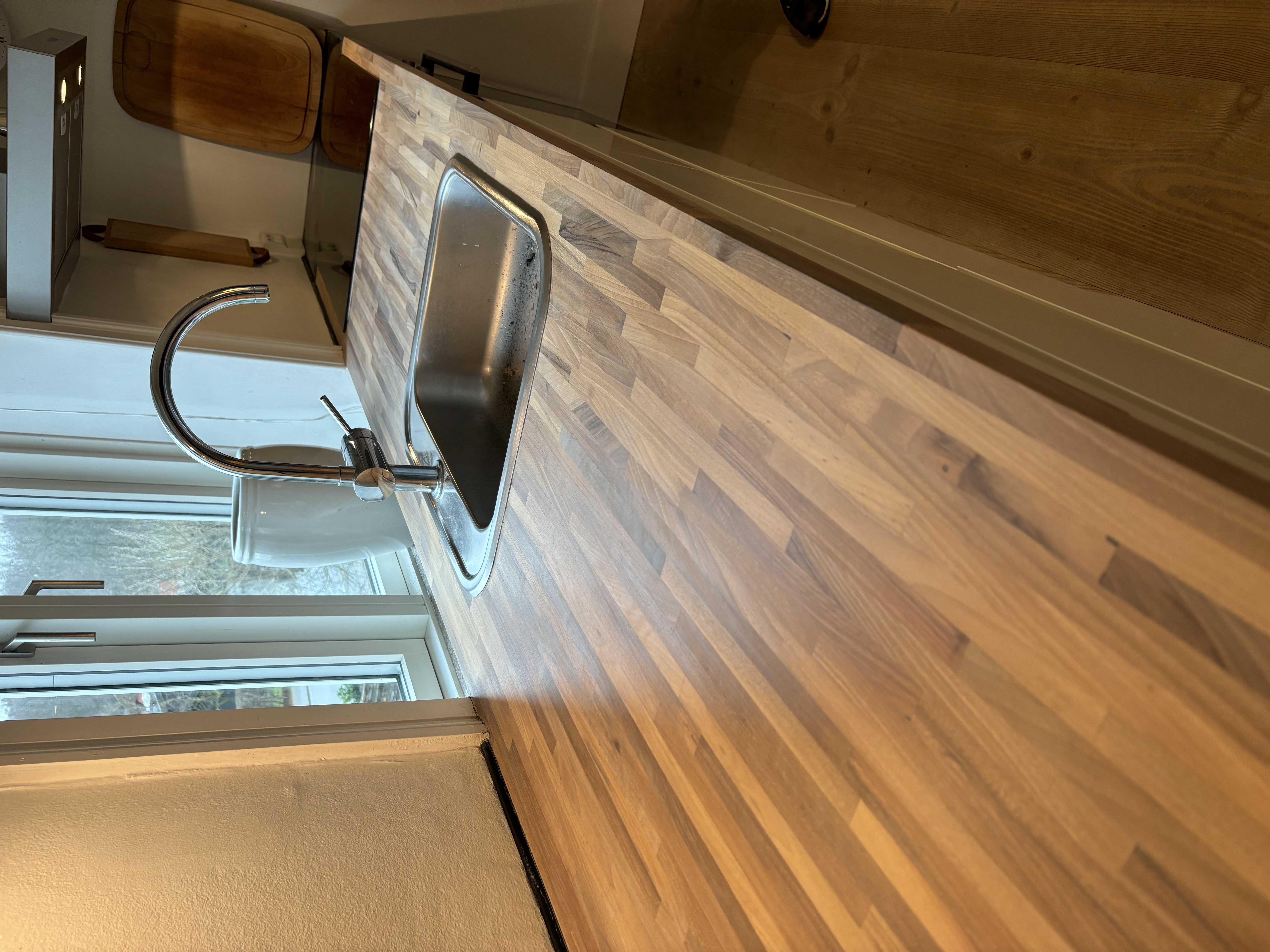 Køkken Gummitræ Hvid Olie efter